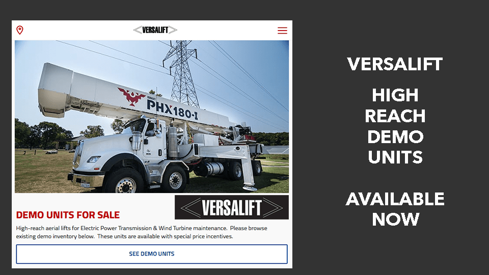 High Reach Aerial Lift Demo Sales Program Promoted by Versalift