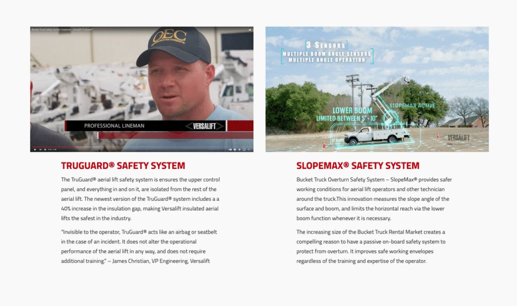 BUCKET TRUCK SAFETY SYSTEMS AT VERSALIFT Versalift